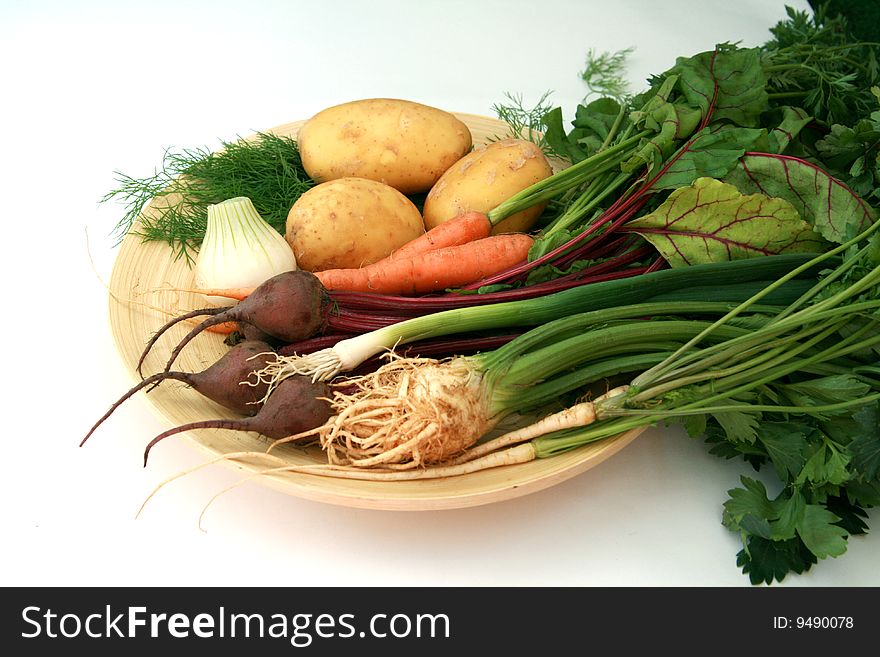 Plate full of fresh and new vegetables. Plate full of fresh and new vegetables