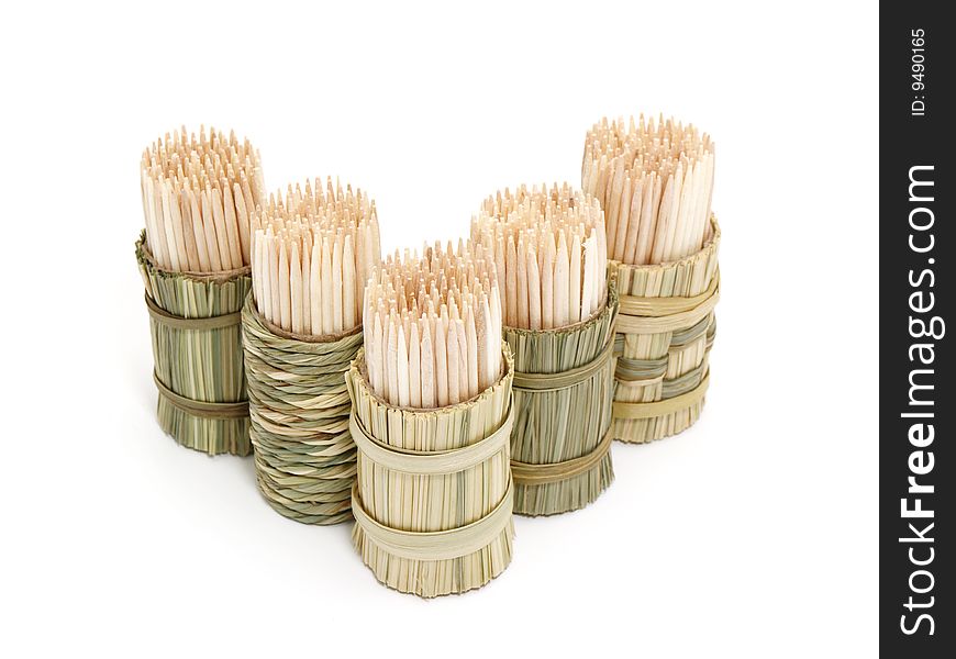 A Round Bamboo Box Of Toothpicks