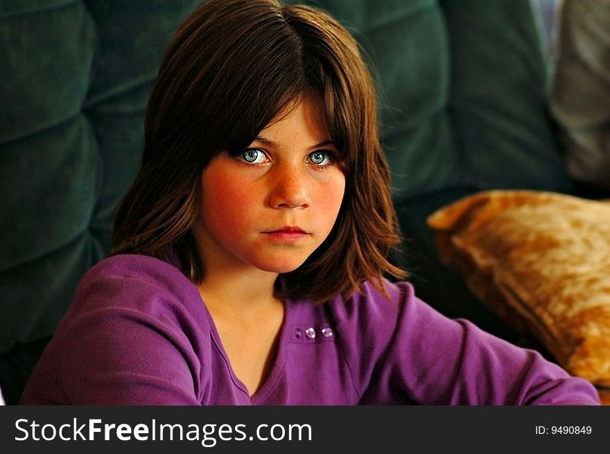 Young girl with green eyes. Young girl with green eyes