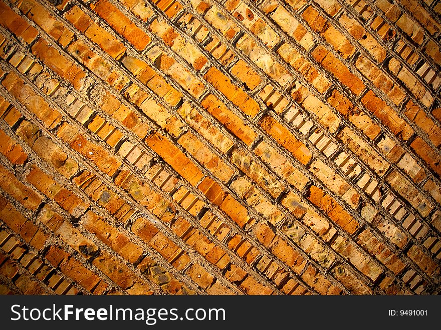 Abstract background diagonal with old brick wall. Abstract background diagonal with old brick wall