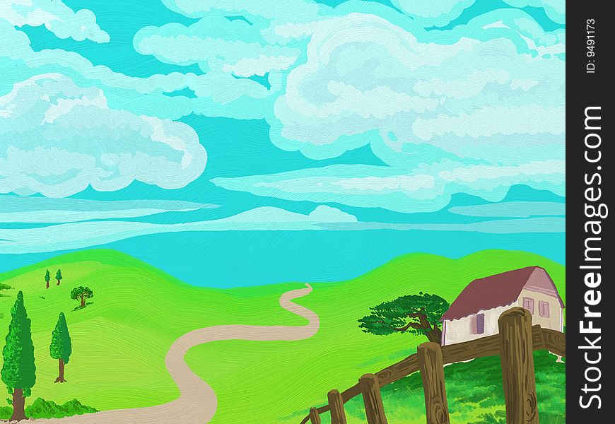 Generic painted style countryside