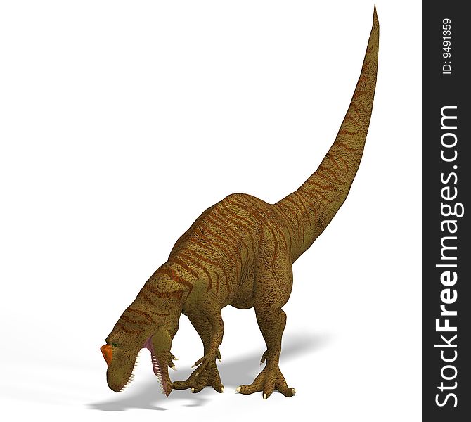 Giant Dinosaur Allosaurus With Clipping Path over