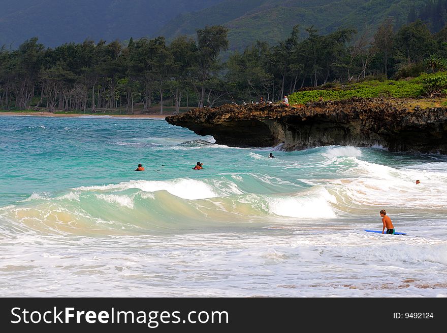 Stock image of beaches at O'ahu, Hawaii