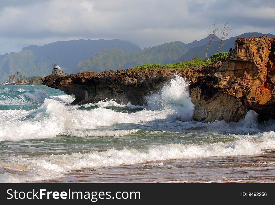 Stock image of beaches at O'ahu, Hawaii