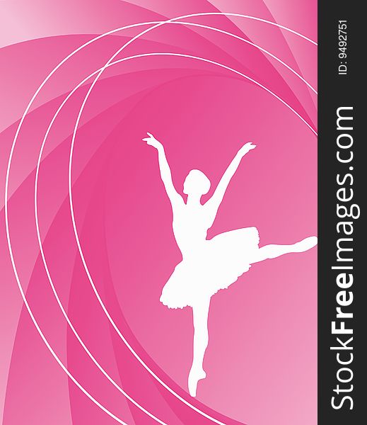 Classical dancer silhouette on a colorful background. Classical dancer silhouette on a colorful background