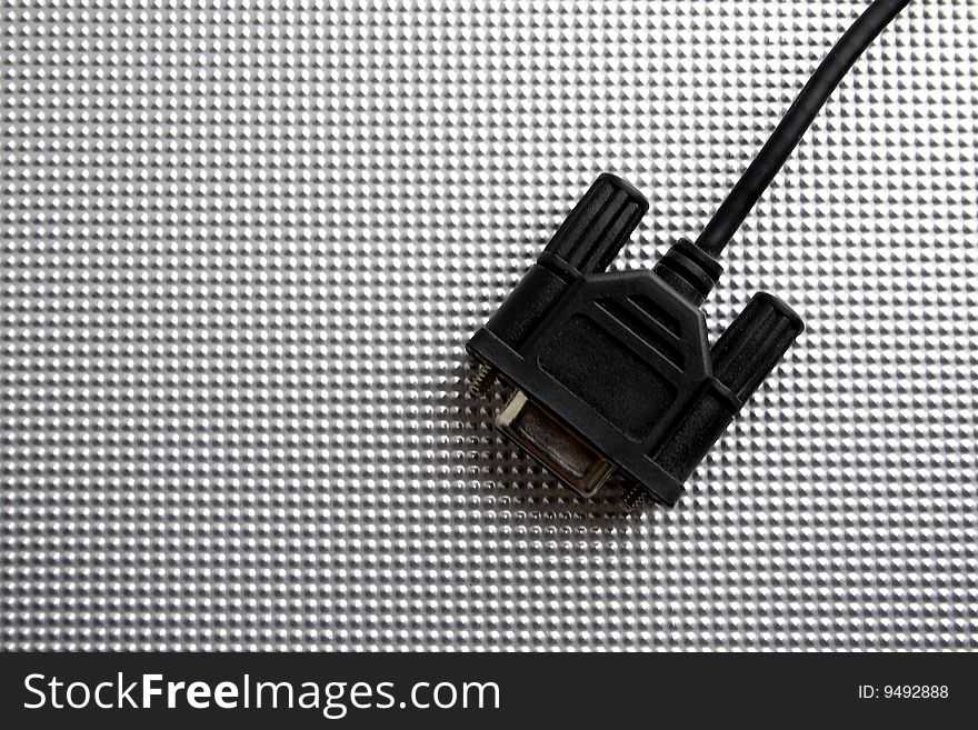 Computer socket on a grey background