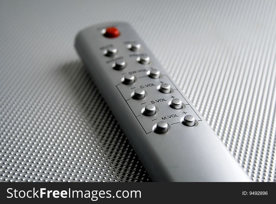 Remote control on a grey background