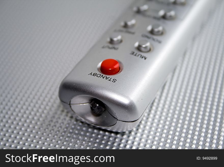 Remote control on a grey background