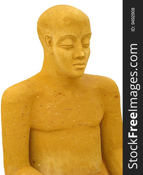 Figure of man with the closed eyes from sand. Figure of man with the closed eyes from sand