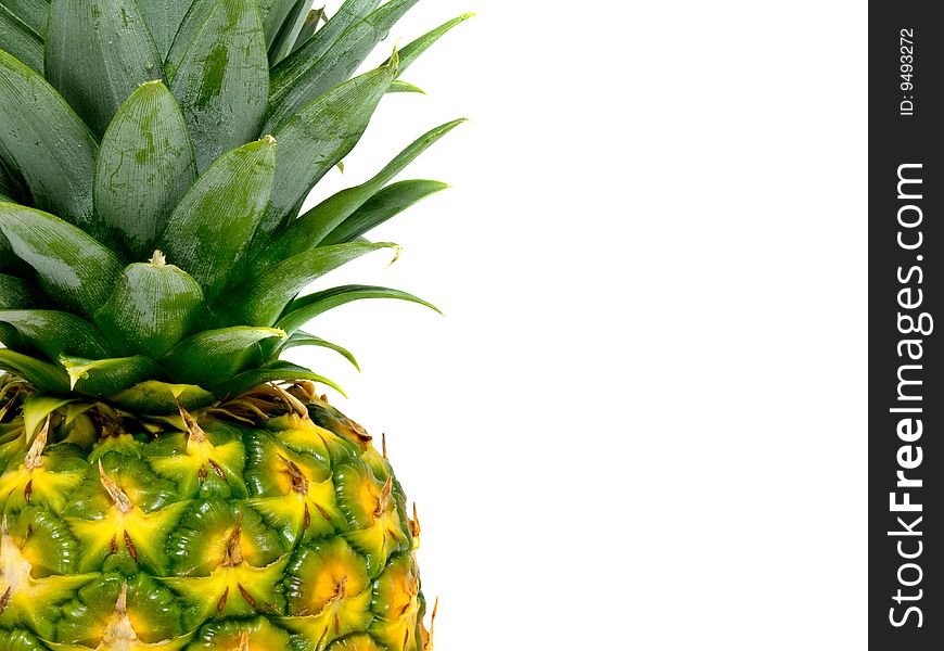 Ripe pineapple background with room for text.