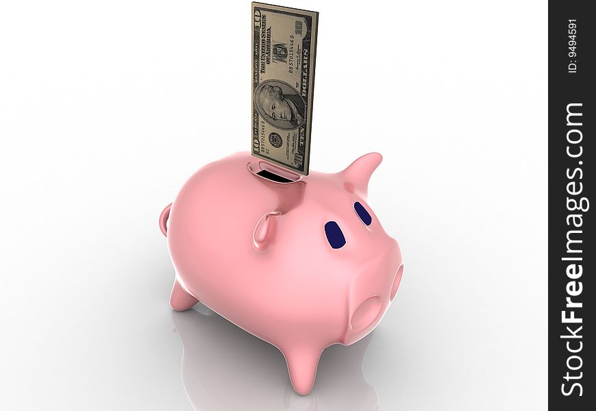 3d render of piggy bank. Finance concept.