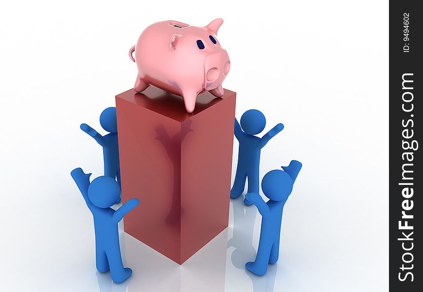 3d render of piggy bank. Finance concept.