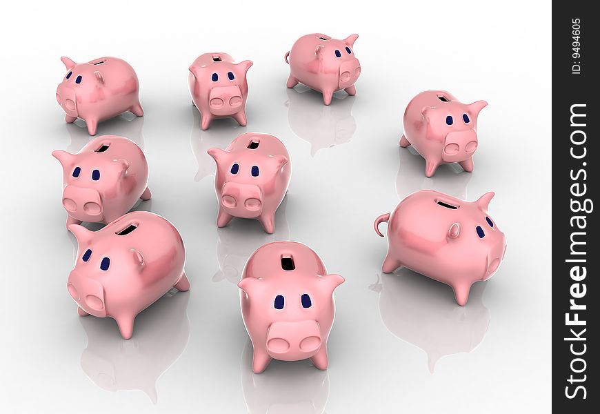 3d render of piggy bank. Finance concept.