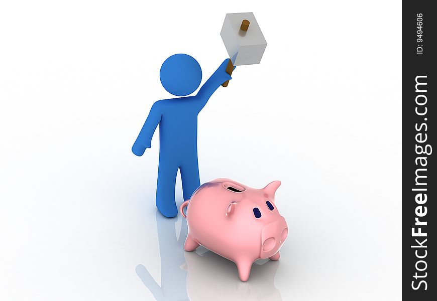 3d render of piggy bank. Finance concept.