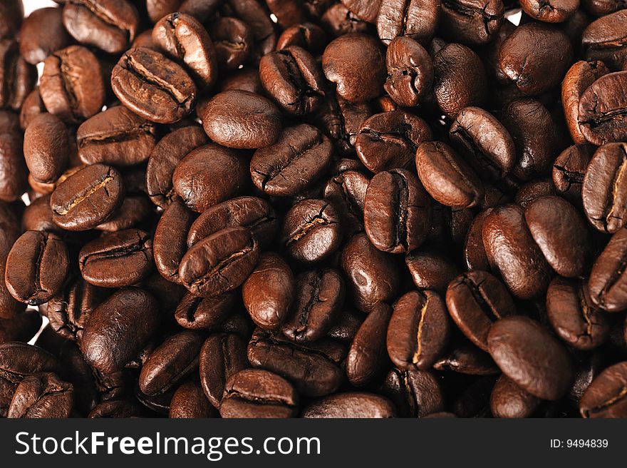 Coffee beans background  close up