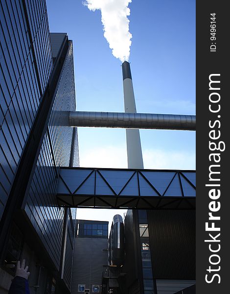 A smoke stack of an incineration plant in Denmark. A smoke stack of an incineration plant in Denmark