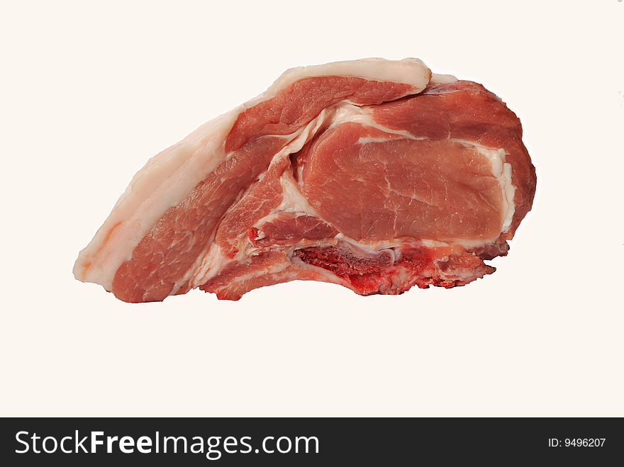 Fresh pork chop on the white background