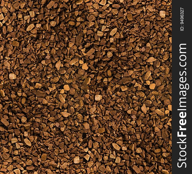 Instant coffee used as a granular background texture