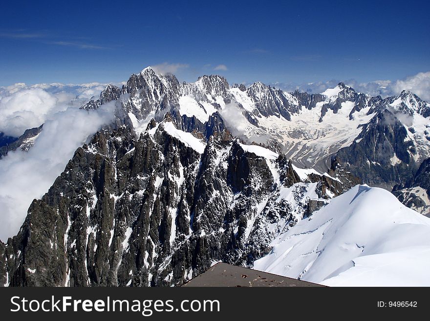 This is the view from Agulle de midi mountine on Italy. This is the view from Agulle de midi mountine on Italy