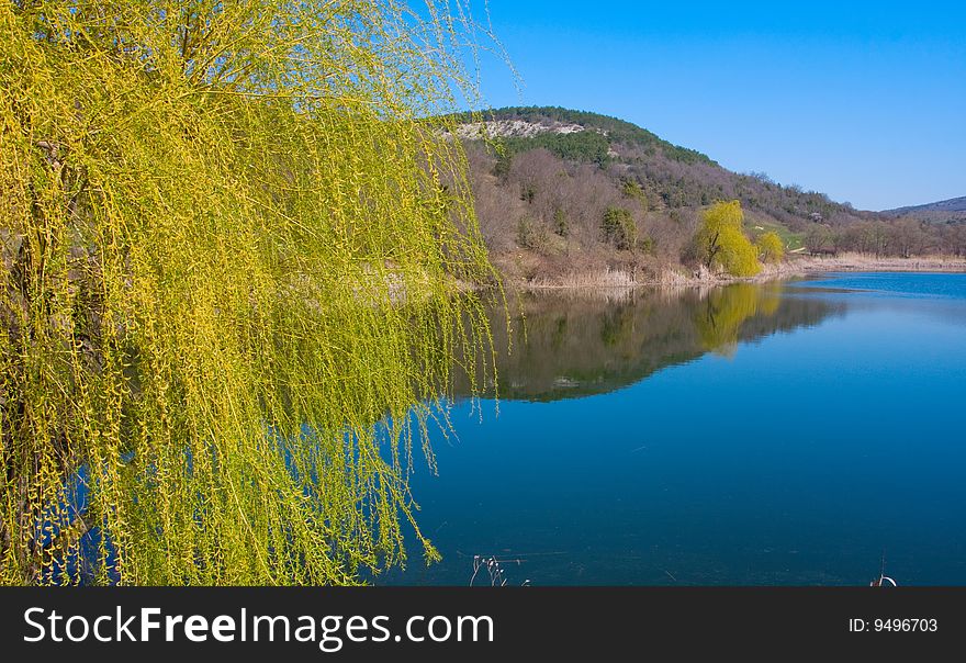 Beauiful lake in Crimea mountain