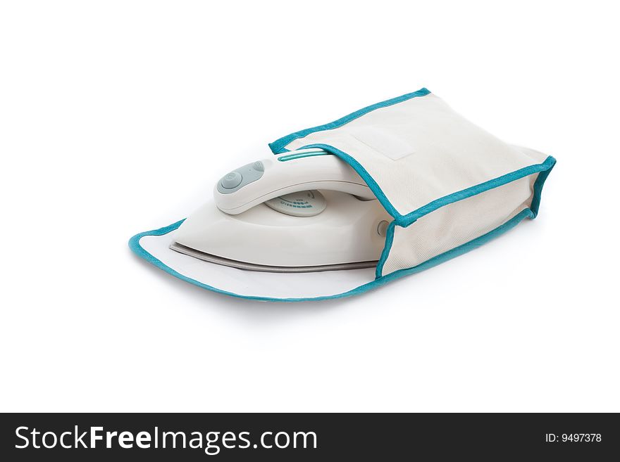 Compact electric iron with bag isolated