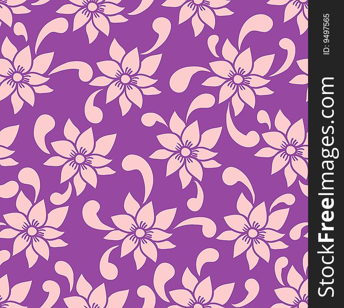 Stylish summer floral seamless pattern in violet