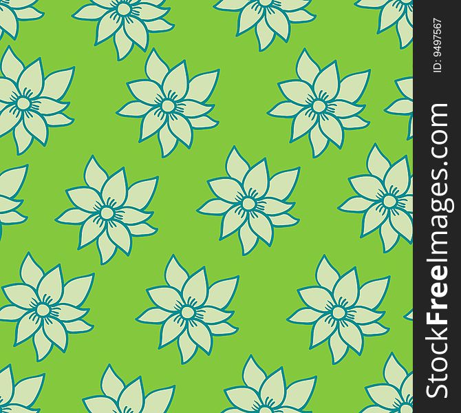 Summer flowers - seamless pattern in