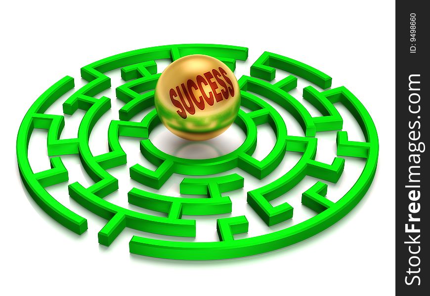 Success Labyrinth. Isolated on white background.