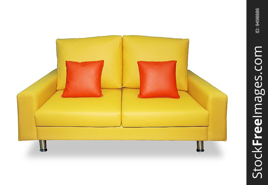 Clean Yellow Sofa And Pillows