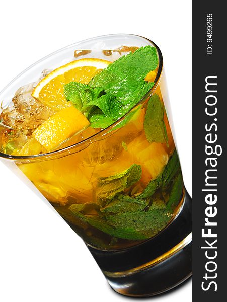 Cocktail - Mojito with Orange and Mint. Cocktail - Mojito with Orange and Mint