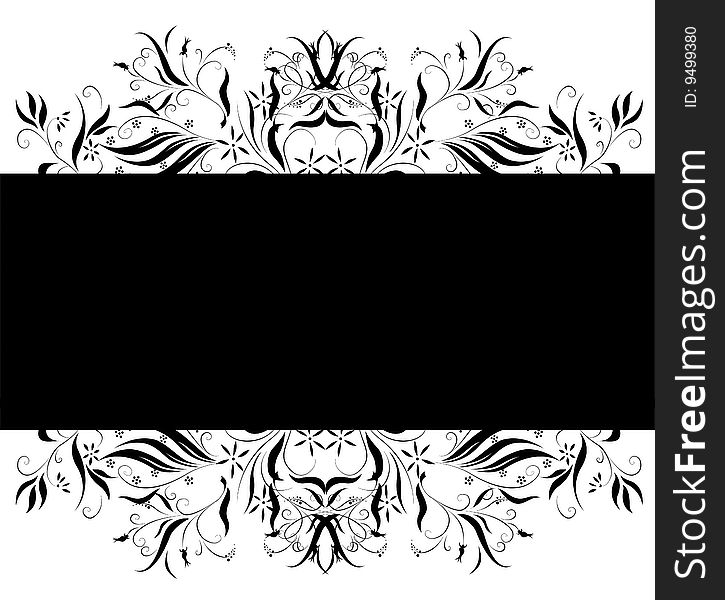 Flourishes decorative banner with place for text