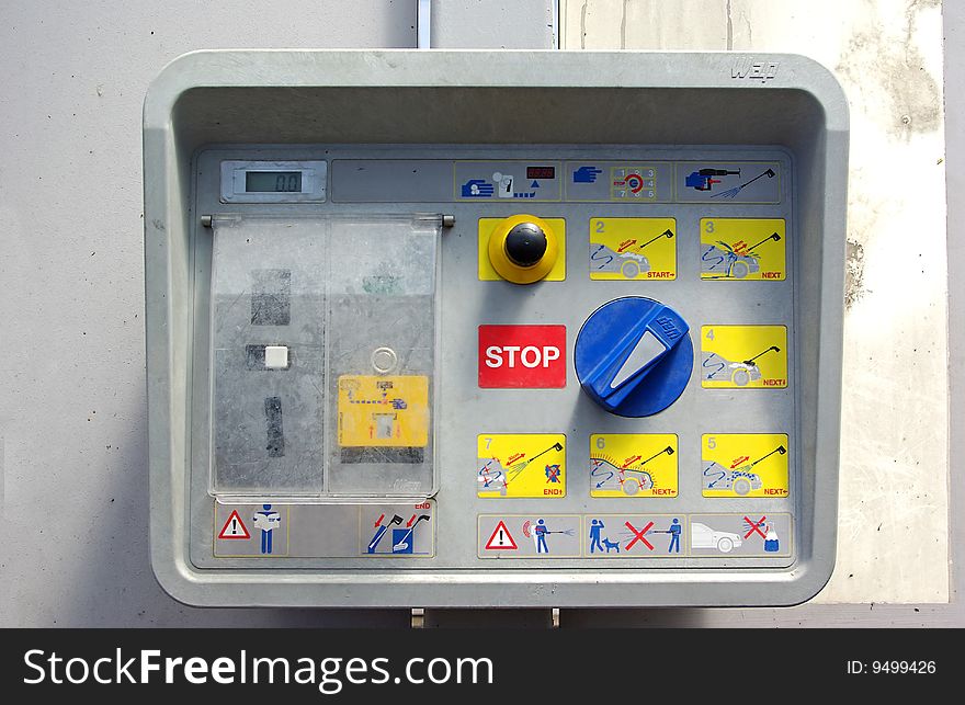 Car wash system panel with big buttons