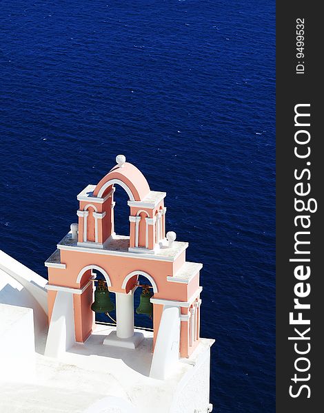 A white church face to aegean sea. A white church face to aegean sea