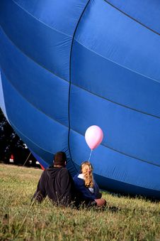 Hot Air Balloon On Ground Stock Image