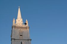 Broach Spire And Sky Stock Photo