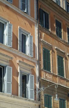 Detail Of Old Apartment Buildings Royalty Free Stock Photography
