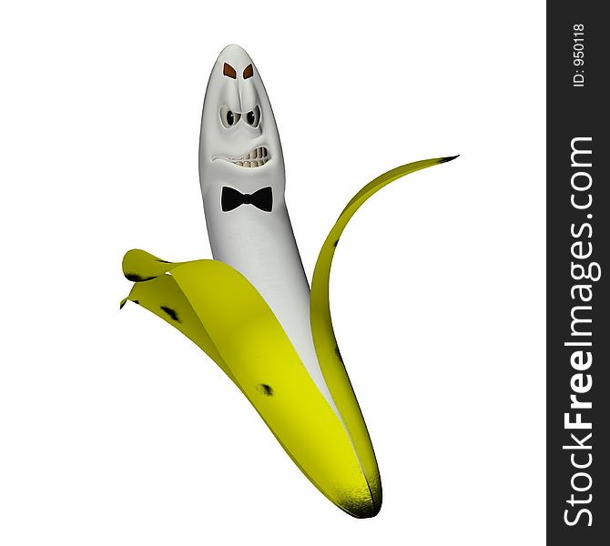 Angry Smiley Banana - unpeeled. Angry Smiley Banana - unpeeled.