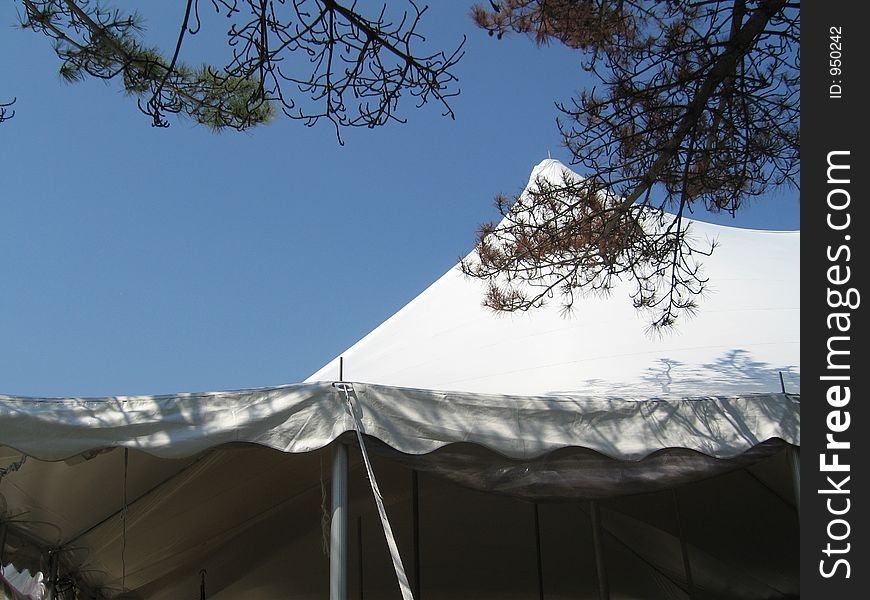 Tent and blue sky. Tent and blue sky