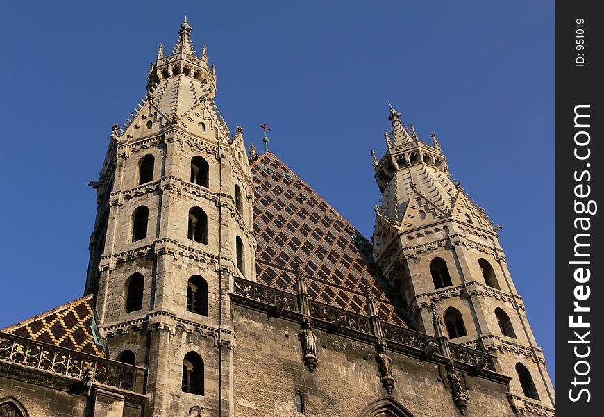 Front towers of St.Stephan´s cathedral in Vienna. Front towers of St.Stephan´s cathedral in Vienna