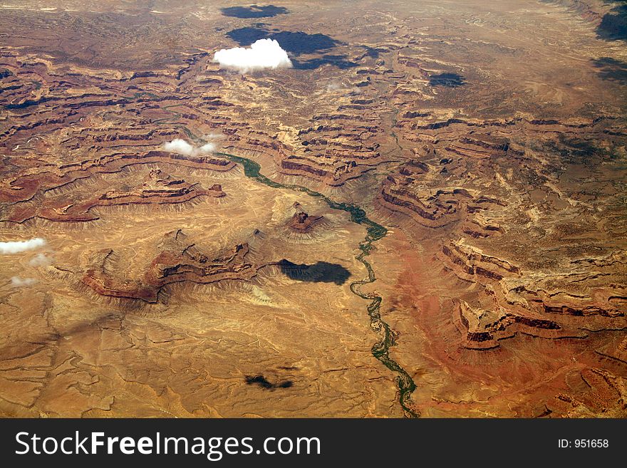 Canyon river landscape, aerial view