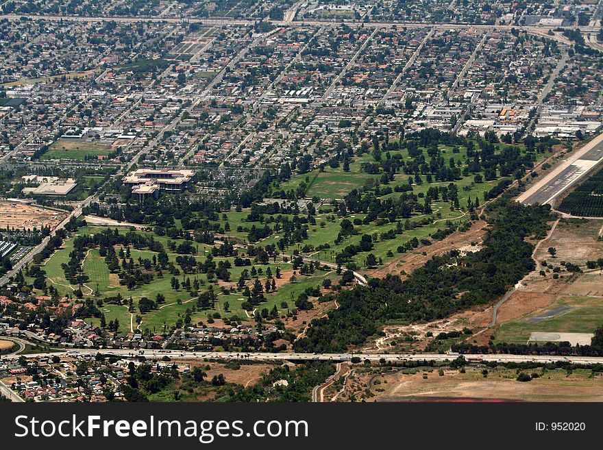 Golf course aerial view, California
