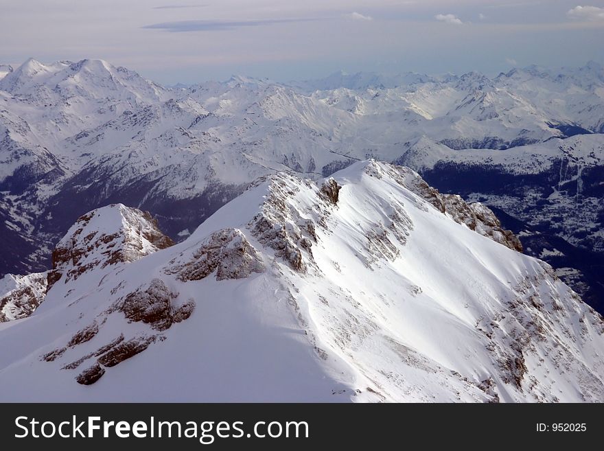A peak in the Alps, taken from a plane (Swizterland)