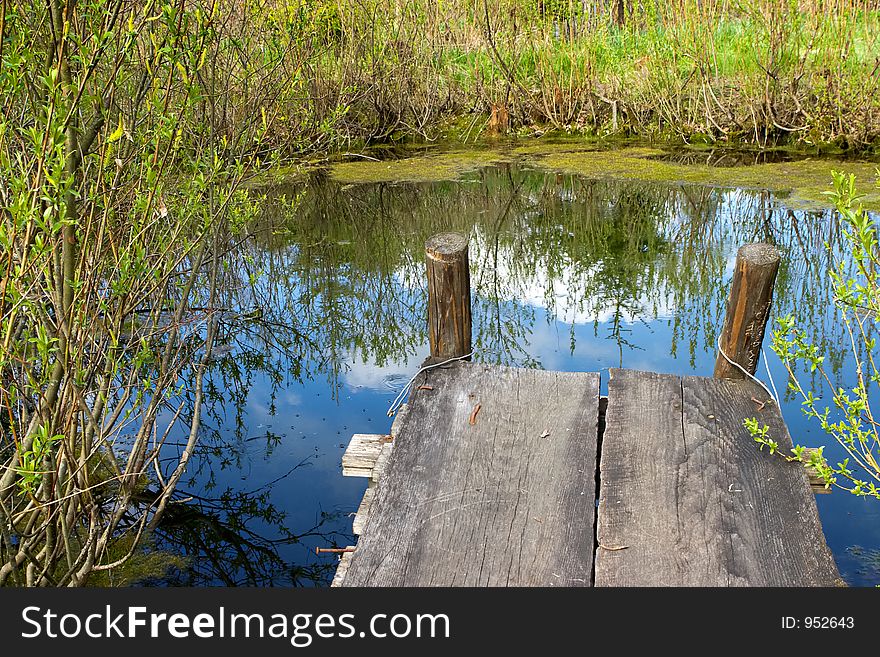 Cosy nook at a small spring pond. Cosy nook at a small spring pond