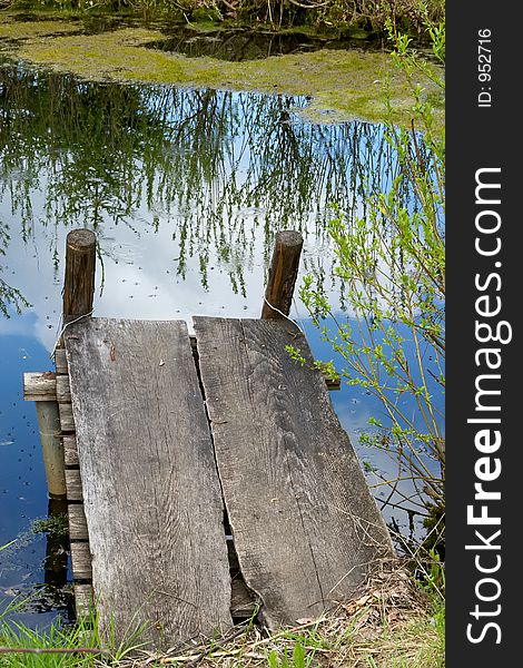 Cosy nook at a small spring pond. Cosy nook at a small spring pond