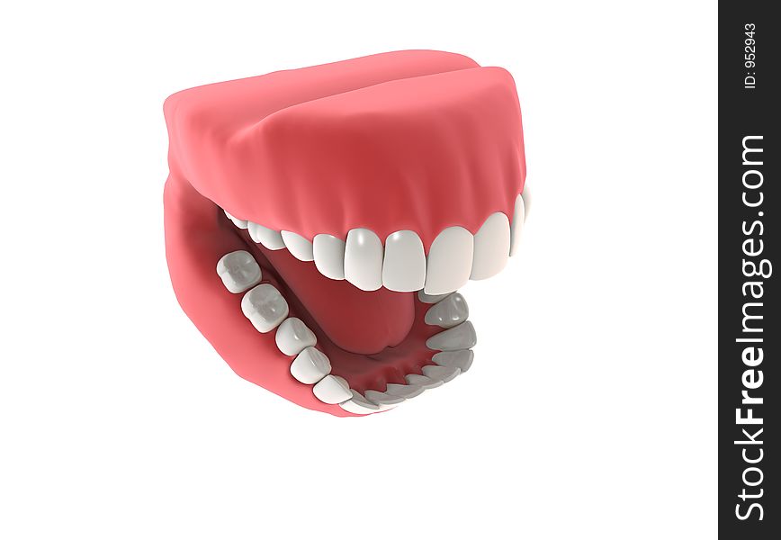 3d rendering of human denture. 3d rendering of human denture