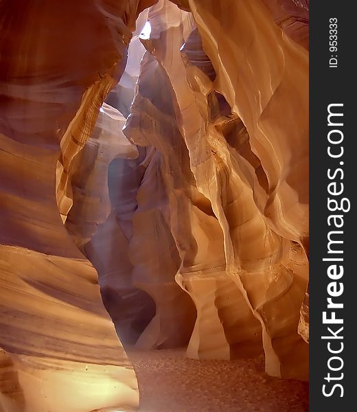 One of the brighter sections in  Arizona's beautiful Antelope Canyon. One of the brighter sections in  Arizona's beautiful Antelope Canyon.