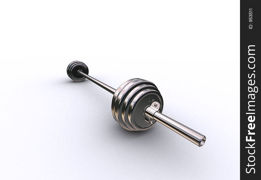 3d rendered barbell