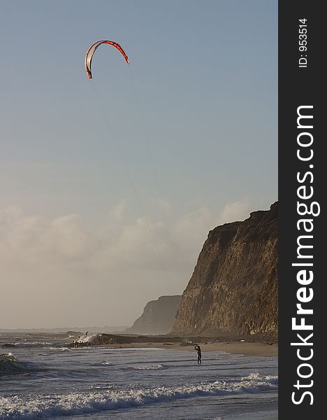 Kite surfer in Santa Cruz, California