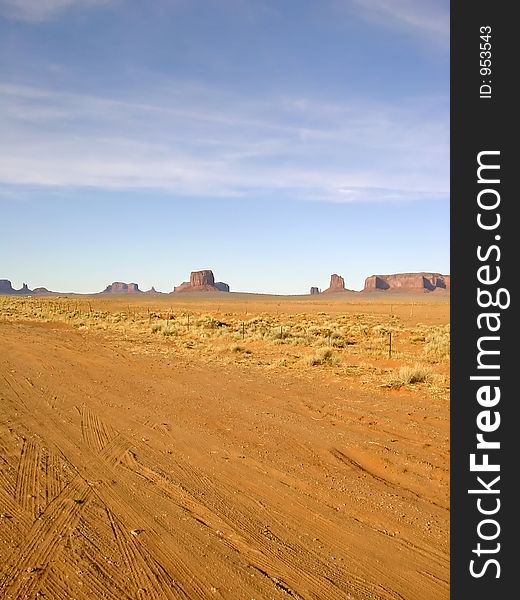 Dirt road through Monument Valley. Dirt road through Monument Valley