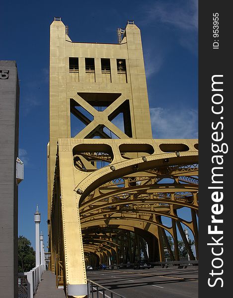 Sacramento California Bridge across the American River. Sacramento California Bridge across the American River